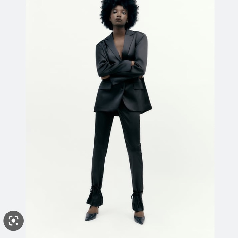 New Black Satin Pants